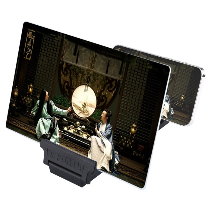 F6 Lupa de pantalla de teléfono móvil 3D plegable universal de 12 pulgadas con soporte perezoso