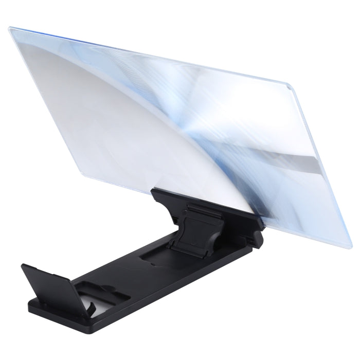 F6 Lupa de pantalla de teléfono móvil 3D plegable universal de 12 pulgadas con soporte perezoso