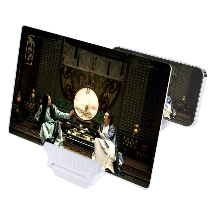 F6 Lupa de pantalla de teléfono móvil 3D plegable universal de 12 pulgadas con soporte perezoso