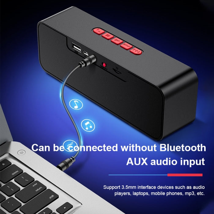 SC211 Altavoz Bluetooth inalámbrico con subwoofer portátil Bluetooth 5.0, compatible con tarjeta TF, disco U y AUX de 3,5 mm