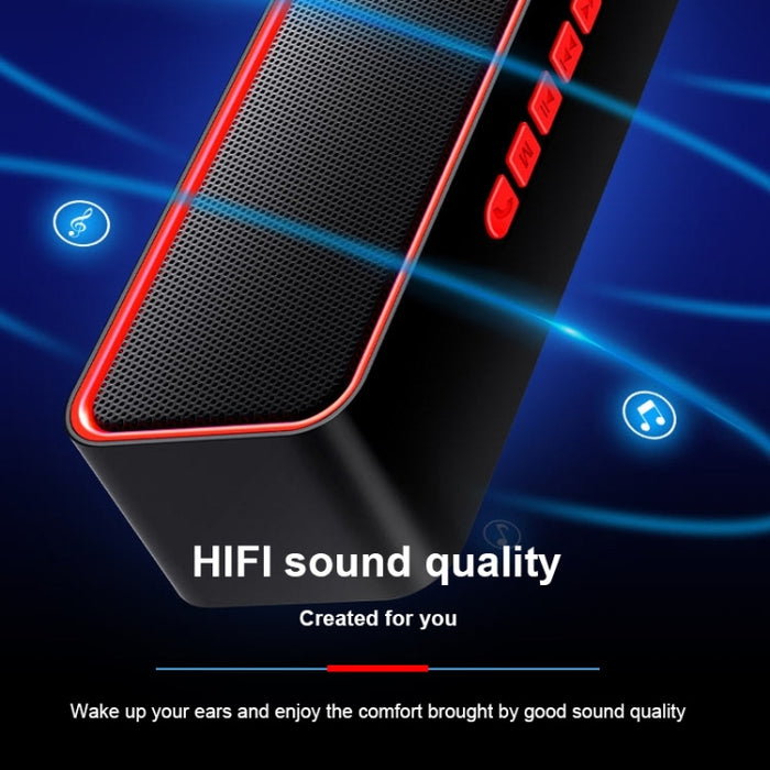 SC211 Altavoz Bluetooth inalámbrico con subwoofer portátil Bluetooth 5.0, compatible con tarjeta TF, disco U y AUX de 3,5 mm