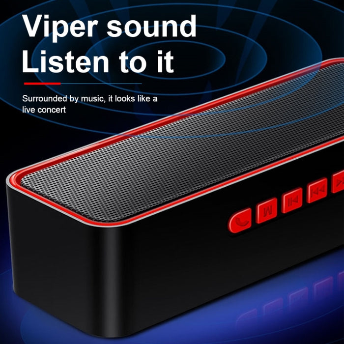 SC211 Altavoz Bluetooth inalámbrico con subwoofer portátil Bluetooth 5.0, compatible con tarjeta TF, disco U y AUX de 3,5 mm