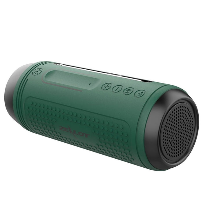 ZEALOT A1 Altavoz Bluetooth inalámbrico de graves multifuncional, micrófono incorporado, compatible con llamadas Bluetooth, tarjeta AUX, TF y luces LED