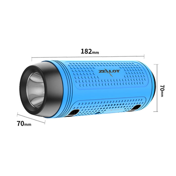ZEALOT A1 Altavoz Bluetooth inalámbrico de graves multifuncional, micrófono incorporado, compatible con llamadas Bluetooth, tarjeta AUX, TF y luces LED