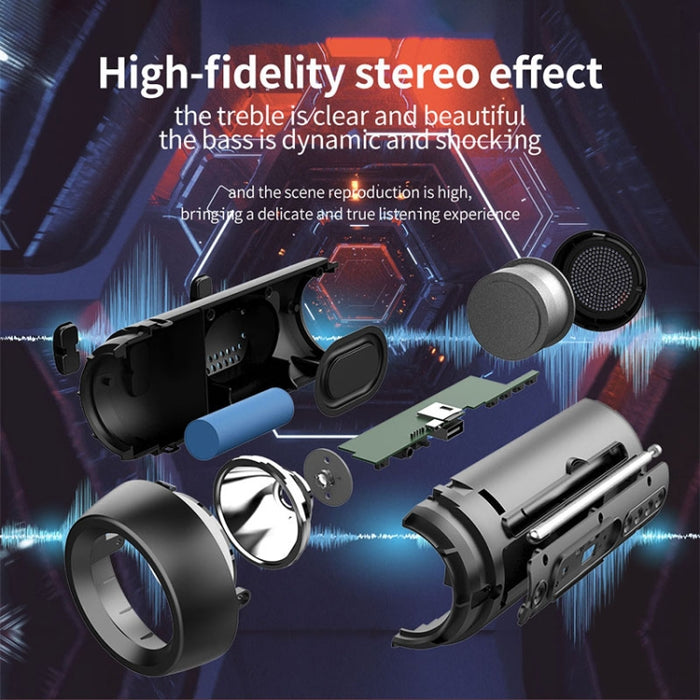 ZEALOT A1 Altavoz Bluetooth inalámbrico de graves multifuncional, micrófono incorporado, compatible con llamadas Bluetooth, tarjeta AUX, TF y luces LED