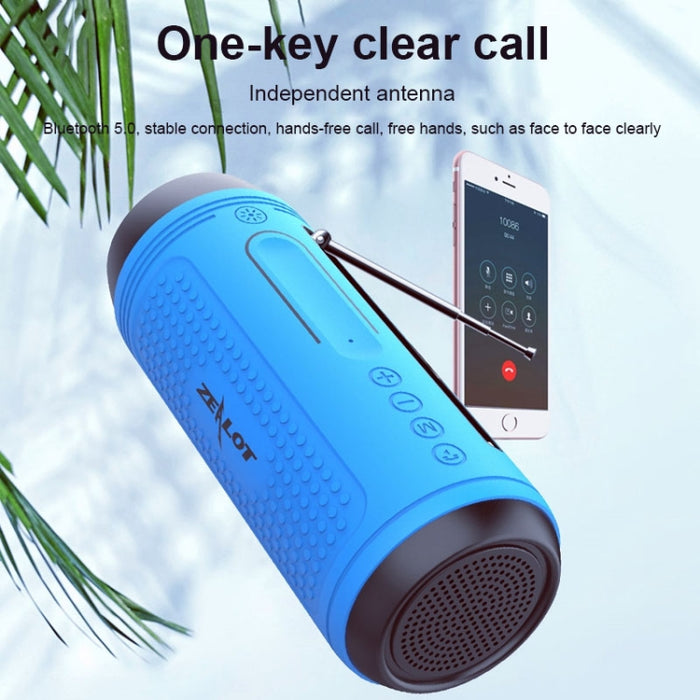 ZEALOT A1 Altavoz Bluetooth inalámbrico de graves multifuncional, micrófono incorporado, compatible con llamadas Bluetooth, tarjeta AUX, TF y luces LED