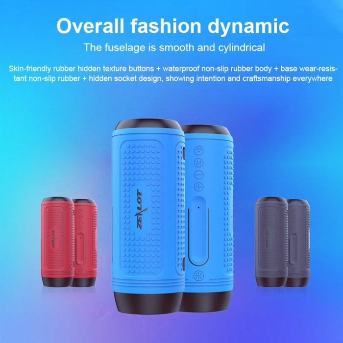 ZEALOT A1 Altavoz Bluetooth inalámbrico de graves multifuncional, micrófono incorporado, compatible con llamadas Bluetooth, tarjeta AUX, TF y luces LED