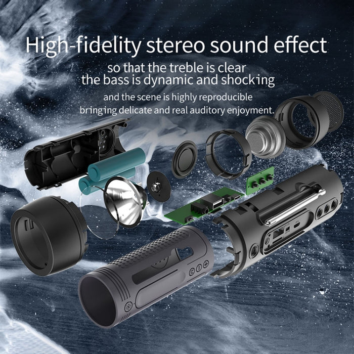 ZEALOT A2 Altavoz Bluetooth inalámbrico de graves multifuncional, micrófono incorporado, compatible con llamadas Bluetooth, tarjeta AUX, TF y luces LED