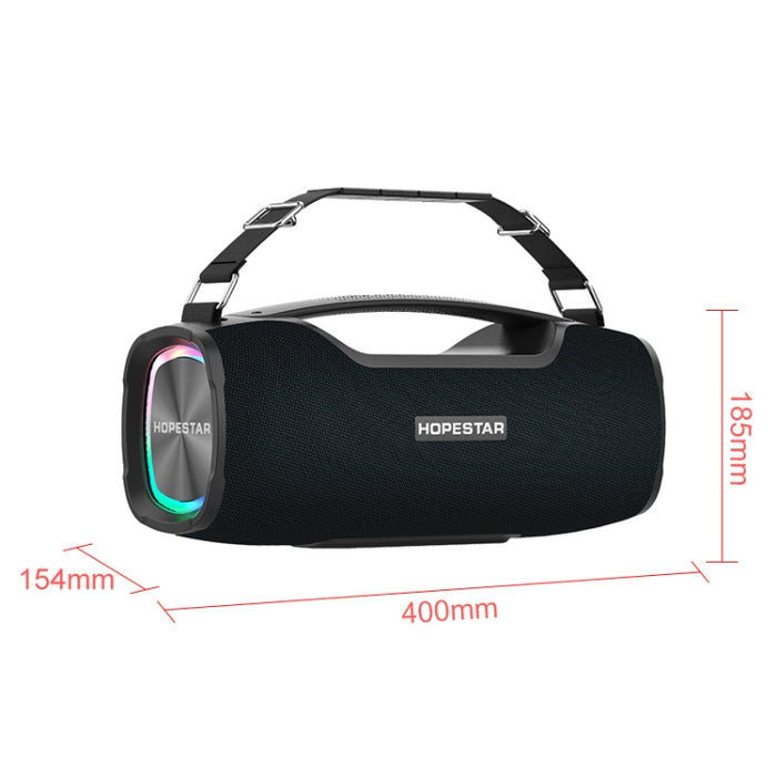 Altavoz Bluetooth portátil para exteriores HOPESTAR A6X TWS con luces musicales coloridas, soporte para banco de energía, llamadas manos libres, disco U, tarjeta TF y AUX de 3,5 mm