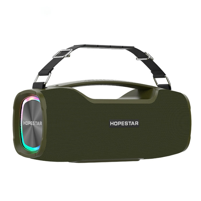Altavoz Bluetooth portátil para exteriores HOPESTAR A6X TWS con luces musicales coloridas, soporte para banco de energía, llamadas manos libres, disco U, tarjeta TF y AUX de 3,5 mm
