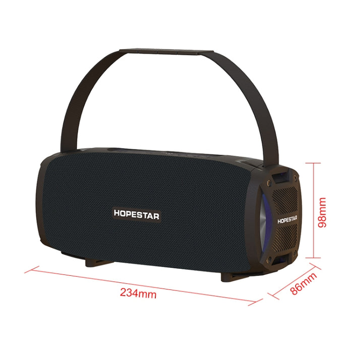 HOPESTAR H24 Pro TWS Altavoz Bluetooth portátil con textura tejida impermeable para exteriores con luz rítmica, compatible con llamadas manos libres, disco U, tarjeta TF y AUX y FM de 3,5 mm
