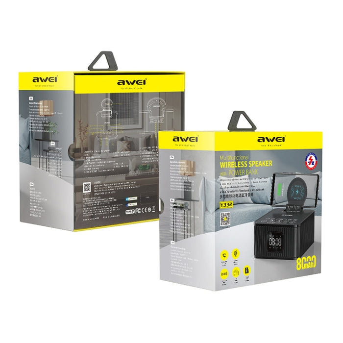 Wei Y332 Altavoz Bluetooth 5.0 con carga inalámbrica, compatible con llamadas de voz manos libres