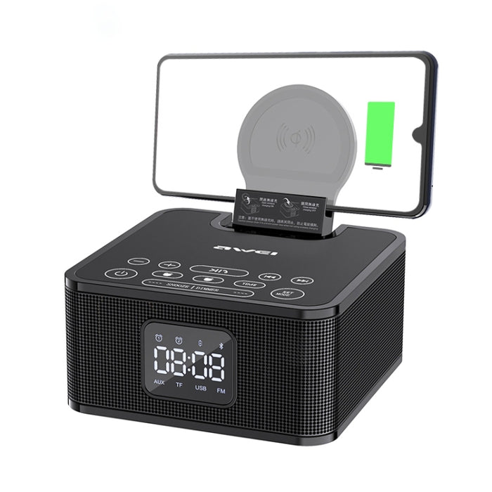 Wei Y332 Altavoz Bluetooth 5.0 con carga inalámbrica, compatible con llamadas de voz manos libres