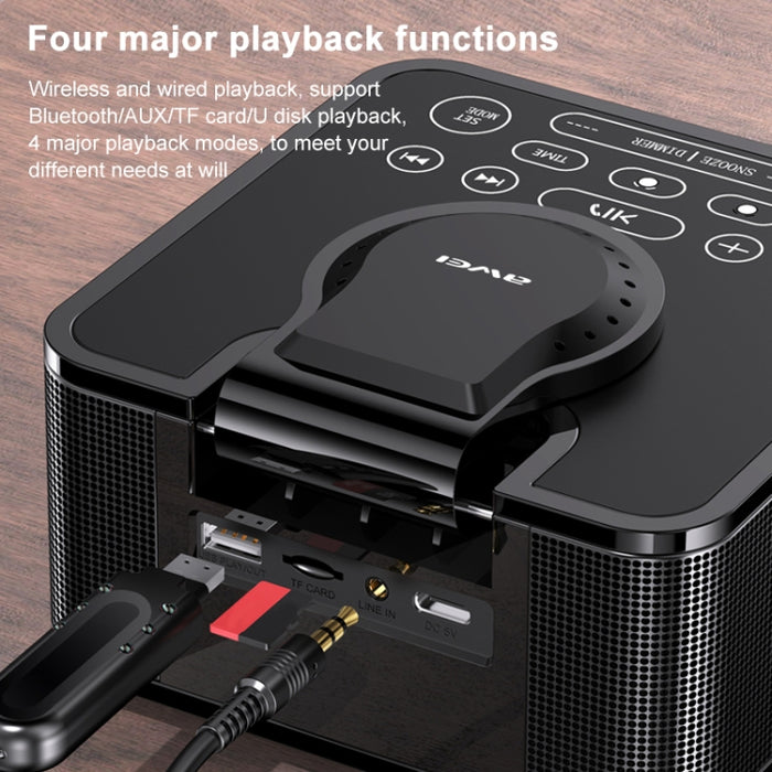 Wei Y332 Altavoz Bluetooth 5.0 con carga inalámbrica, compatible con llamadas de voz manos libres