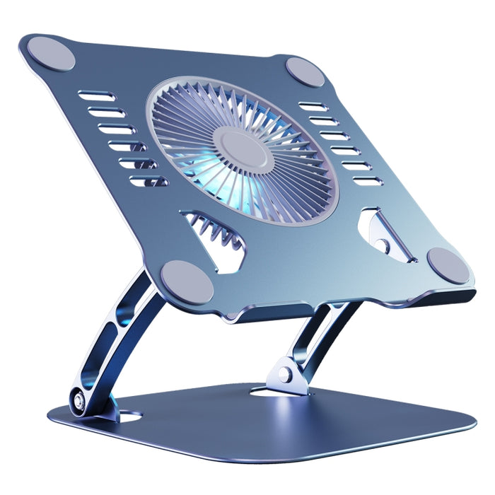 R-JUST HZ22 Ventilador de escritorio de doble propósito Soporte para computadora portátil de aleación de aluminio con luz