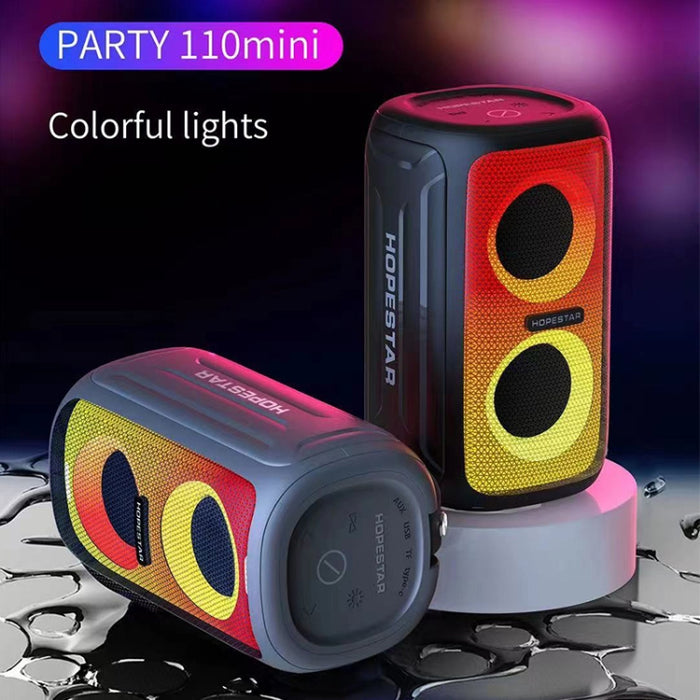 HOPESTAR Party 110 Mini Altavoz Bluetooth inalámbrico con luces coloridas
