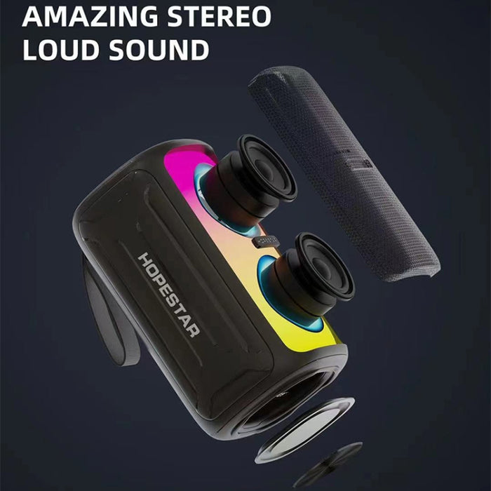 HOPESTAR Party 110 Mini Altavoz Bluetooth inalámbrico con luces coloridas