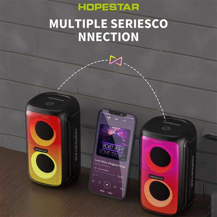 HOPESTAR Party 110 Mini Altavoz Bluetooth inalámbrico con luces coloridas