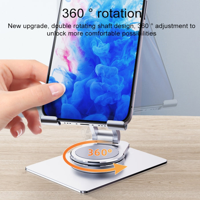 R-JUST HZ26 Soporte para teléfono plegable de aleación de aluminio giratorio de 360 grados