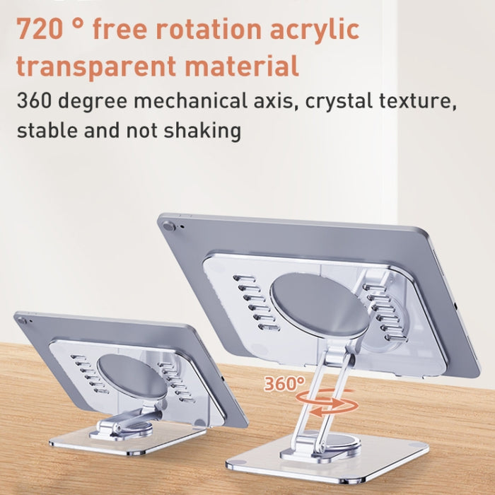 Soporte para tableta de escritorio giratorio de 360 grados acrílico R-JUST T632