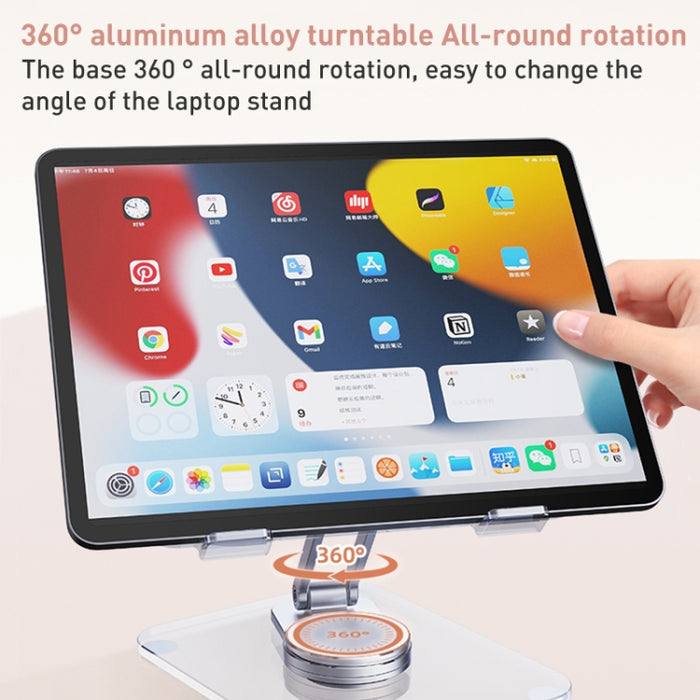 Soporte para tableta de escritorio giratorio de 360 grados acrílico R-JUST T632