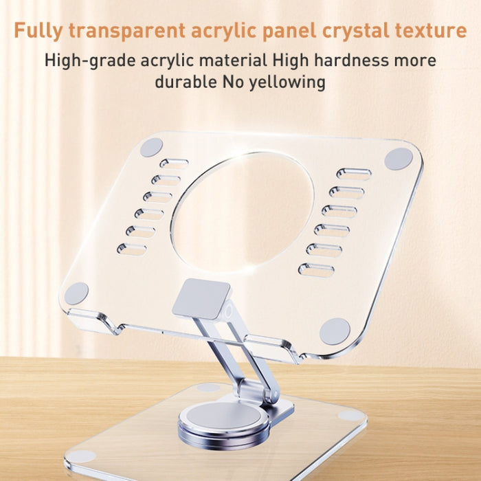 Soporte para tableta de escritorio giratorio de 360 grados acrílico R-JUST T632