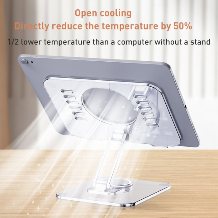 Soporte para tableta de escritorio giratorio de 360 grados acrílico R-JUST T632