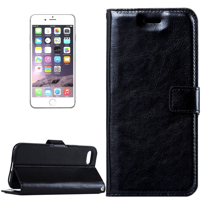 Para iPhone 8 y 7 Funda de cuero con tapa horizontal con textura Crazy Horse con hebilla magnética, soporte, ranuras para tarjetas, billetera y marco de fotos