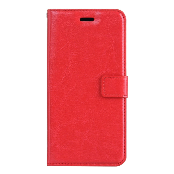 Para iPhone 8 y 7 Funda de cuero con tapa horizontal con textura Crazy Horse con hebilla magnética, soporte, ranuras para tarjetas, billetera y marco de fotos