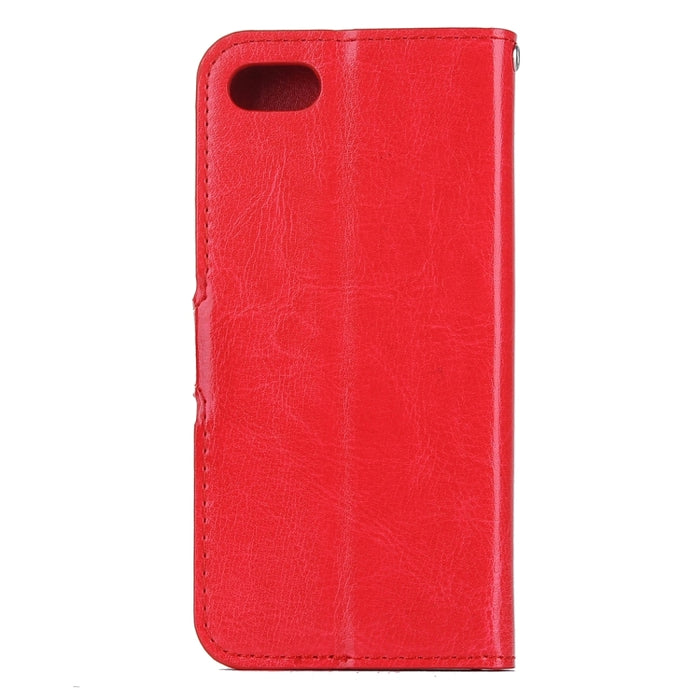 Para iPhone 8 y 7 Funda de cuero con tapa horizontal con textura Crazy Horse con hebilla magnética, soporte, ranuras para tarjetas, billetera y marco de fotos