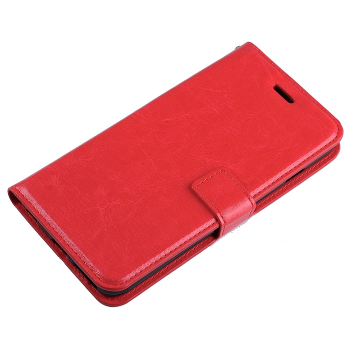 Para iPhone 8 y 7 Funda de cuero con tapa horizontal con textura Crazy Horse con hebilla magnética, soporte, ranuras para tarjetas, billetera y marco de fotos