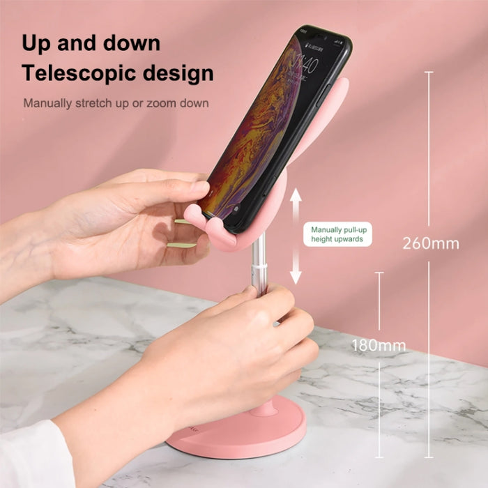 03247 Soporte de escritorio plegable para teléfono retráctil con forma de conejo