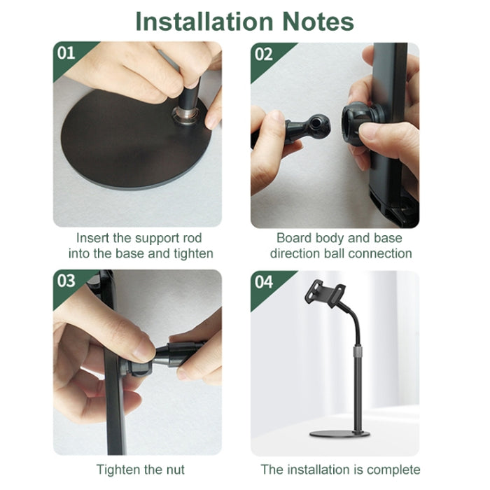 ZM17 Soporte giratorio retráctil para teléfono de escritorio para selfies al aire libre para teléfonos móviles/tabletas de 4,6-7,8 pulgadas