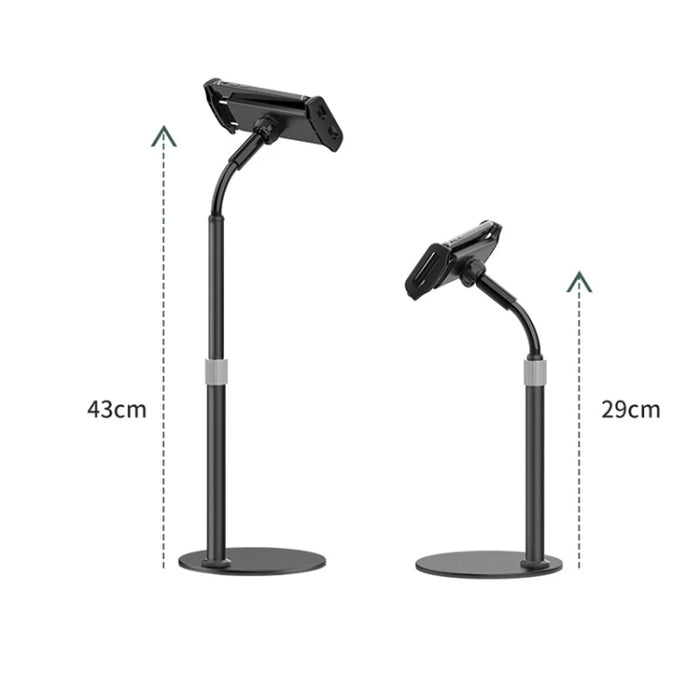 ZM17 Soporte giratorio retráctil para teléfono de escritorio para selfies al aire libre para teléfonos móviles/tabletas de 4,6-7,8 pulgadas
