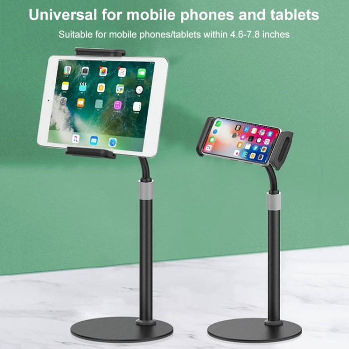 ZM17 Soporte giratorio retráctil para teléfono de escritorio para selfies al aire libre para teléfonos móviles/tabletas de 4,6-7,8 pulgadas