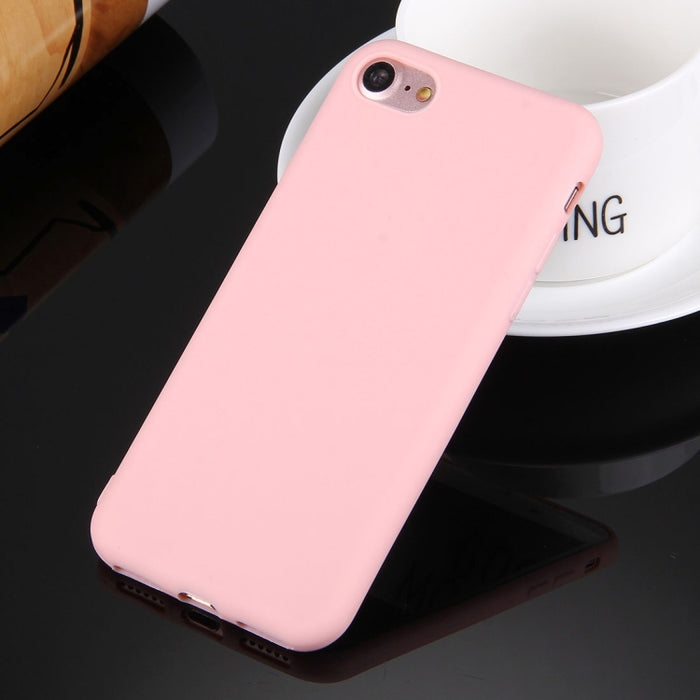 Para iPhone 8 y 7 Funda protectora de TPU de color sólido sin orificio redondo