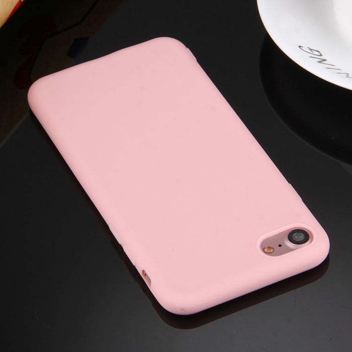 Para iPhone 8 y 7 Funda protectora de TPU de color sólido sin orificio redondo