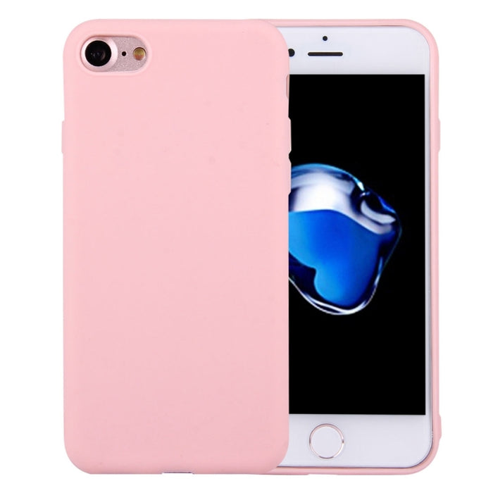 Para iPhone 8 y 7 Funda protectora de TPU de color sólido sin orificio redondo