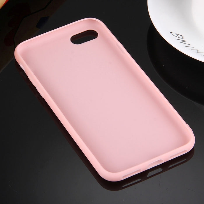 Para iPhone 8 y 7 Funda protectora de TPU de color sólido sin orificio redondo
