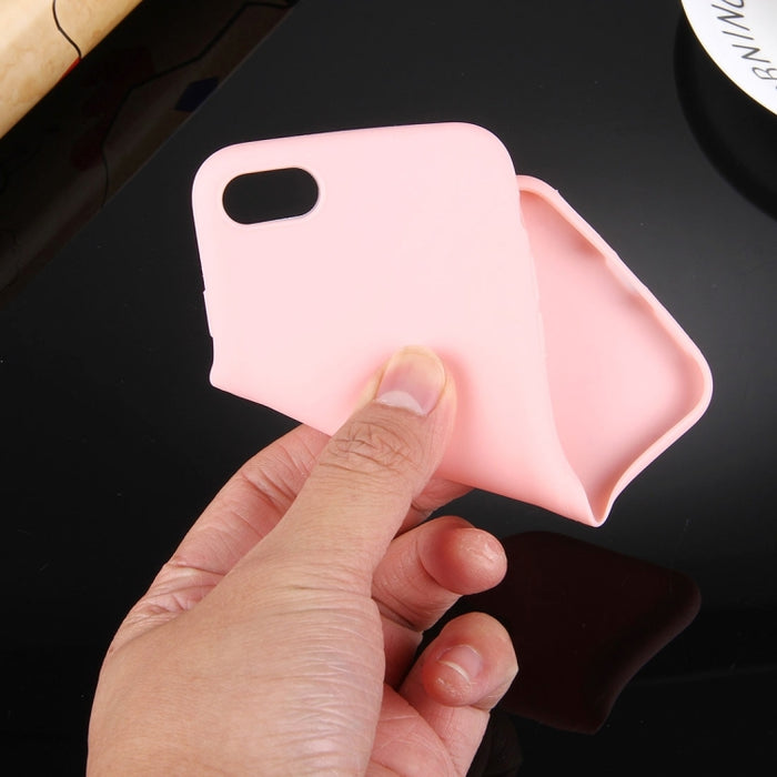 Para iPhone 8 y 7 Funda protectora de TPU de color sólido sin orificio redondo