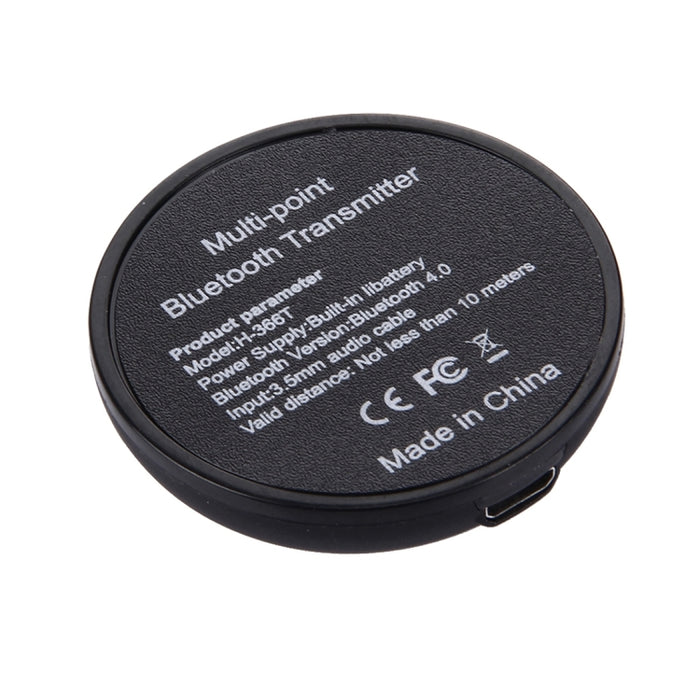 Transmisor de audio Bluetooth 4.0 multipunto portátil H366T para iPhone, Samsung, HTC, Sony, Google, Huawei, Xiaomi y otros teléfonos inteligentes