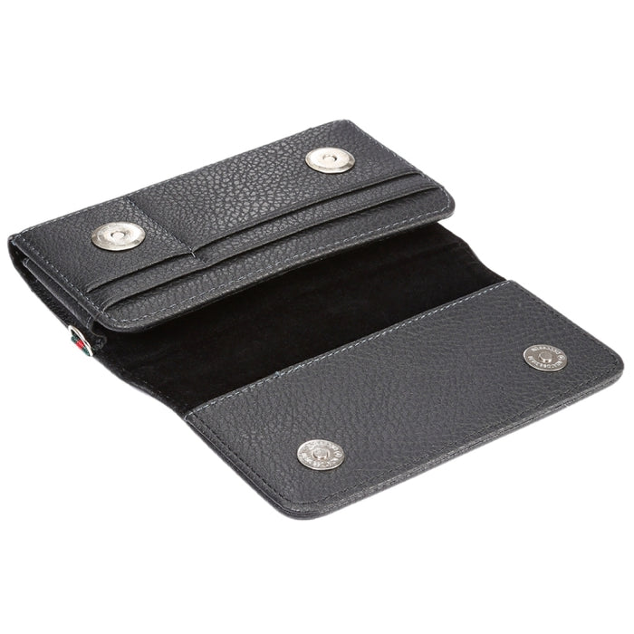 Funda / riñonera universal de cuero PU con textura de litchi vertical con tapa vertical y férula trasera y ranuras para tarjetas y cordón de 15 cm para iPhone 8, 7, 6s y 6, Galaxy SIV y SIII, Xiaomi Redmi 3 y 3X, tamaño: 14,3 x 7,5 x 1,5 cm