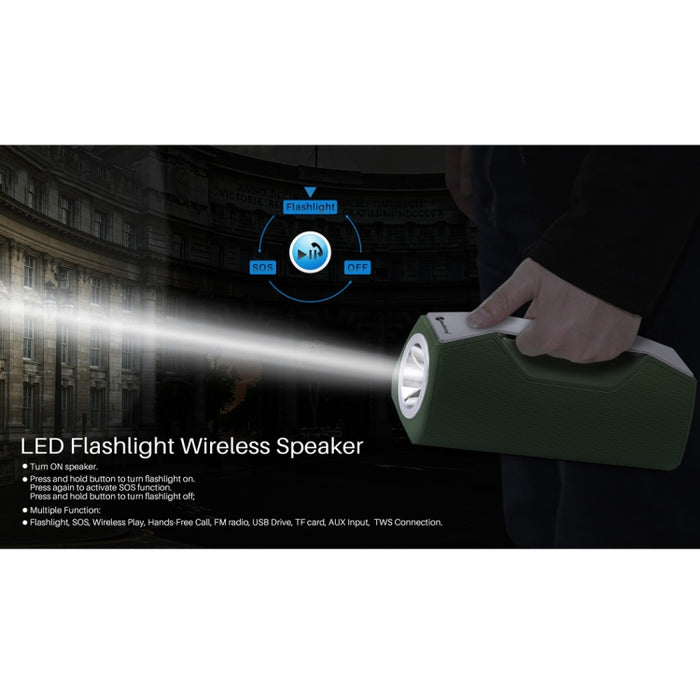 NewRixing NR-2028 Altavoz estéreo inalámbrico Bluetooth con iluminación portátil compatible con altavoz de función TWS
