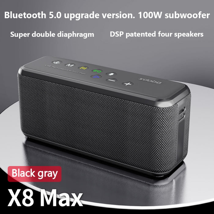 XDOBO X8 Max 100W Altavoz Bluetooth inalámbrico Soporte de subwoofer para exteriores TWS y tarjeta TF y disco U, X8 Max