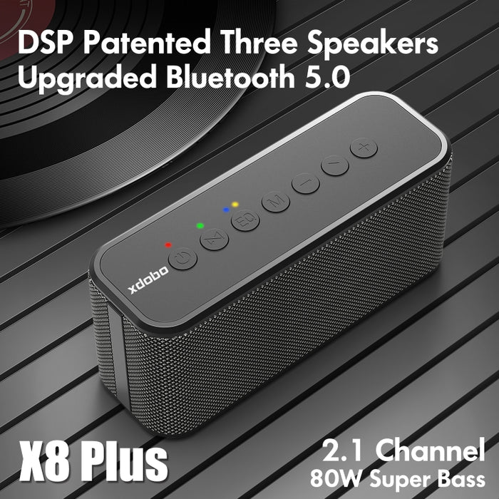 XDOBO X8 Plus 80W Altavoz Bluetooth inalámbrico Soporte de subwoofer para exteriores TWS, tarjeta TF y disco U, X8 Plus