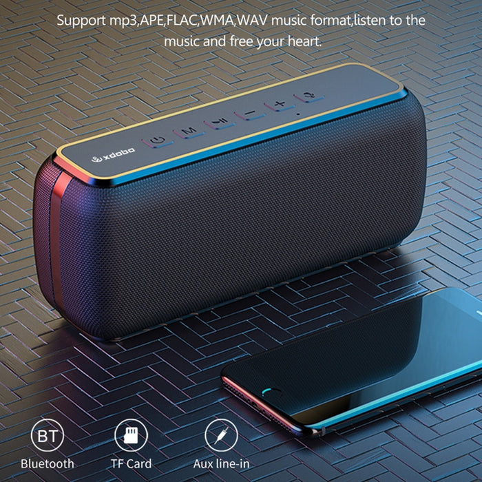 XDOBO X8 60W Altavoz Bluetooth inalámbrico Subwoofer para exteriores Compatible con tarjeta TWS y TF, X8