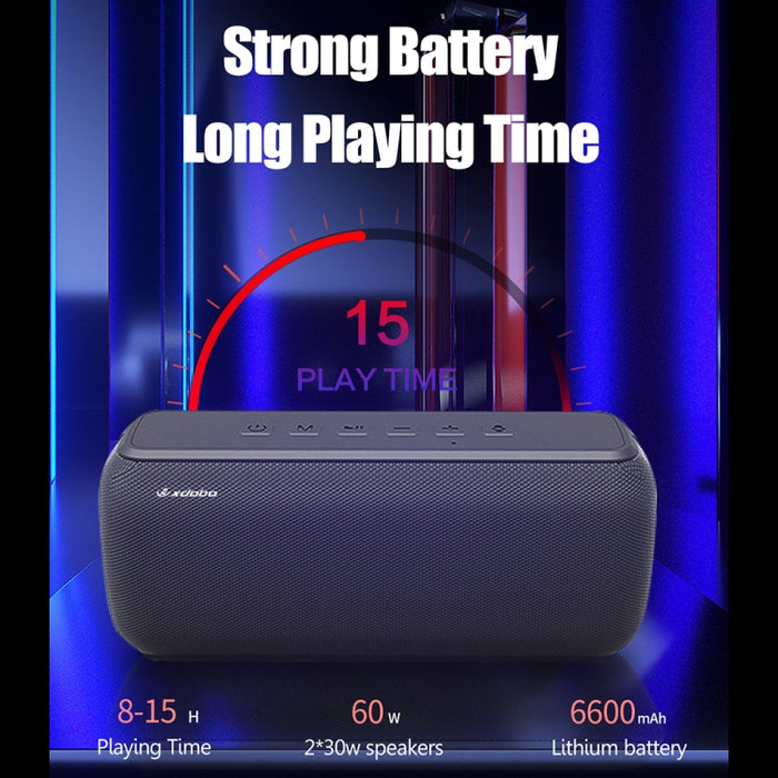 XDOBO X8 60W Altavoz Bluetooth inalámbrico Subwoofer para exteriores Compatible con tarjeta TWS y TF, X8