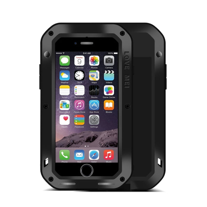 LOVE MEI para iPhone 7 Funda protectora de metal antideslizante profesional y potente a prueba de polvo y golpes