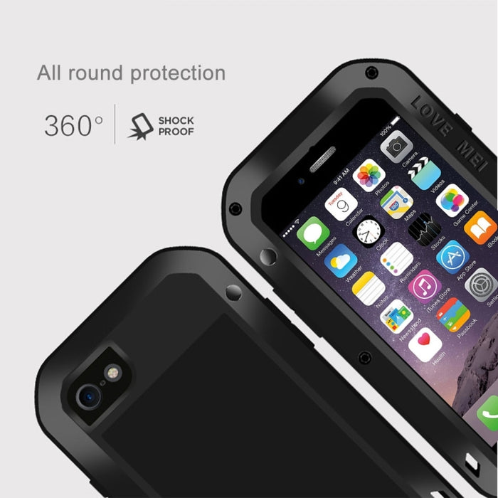 LOVE MEI para iPhone 7 Funda protectora de metal antideslizante profesional y potente a prueba de polvo y golpes