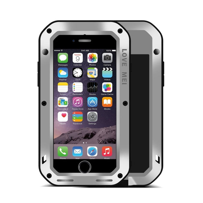 LOVE MEI para iPhone 7 Funda protectora de metal antideslizante profesional y potente a prueba de polvo y golpes